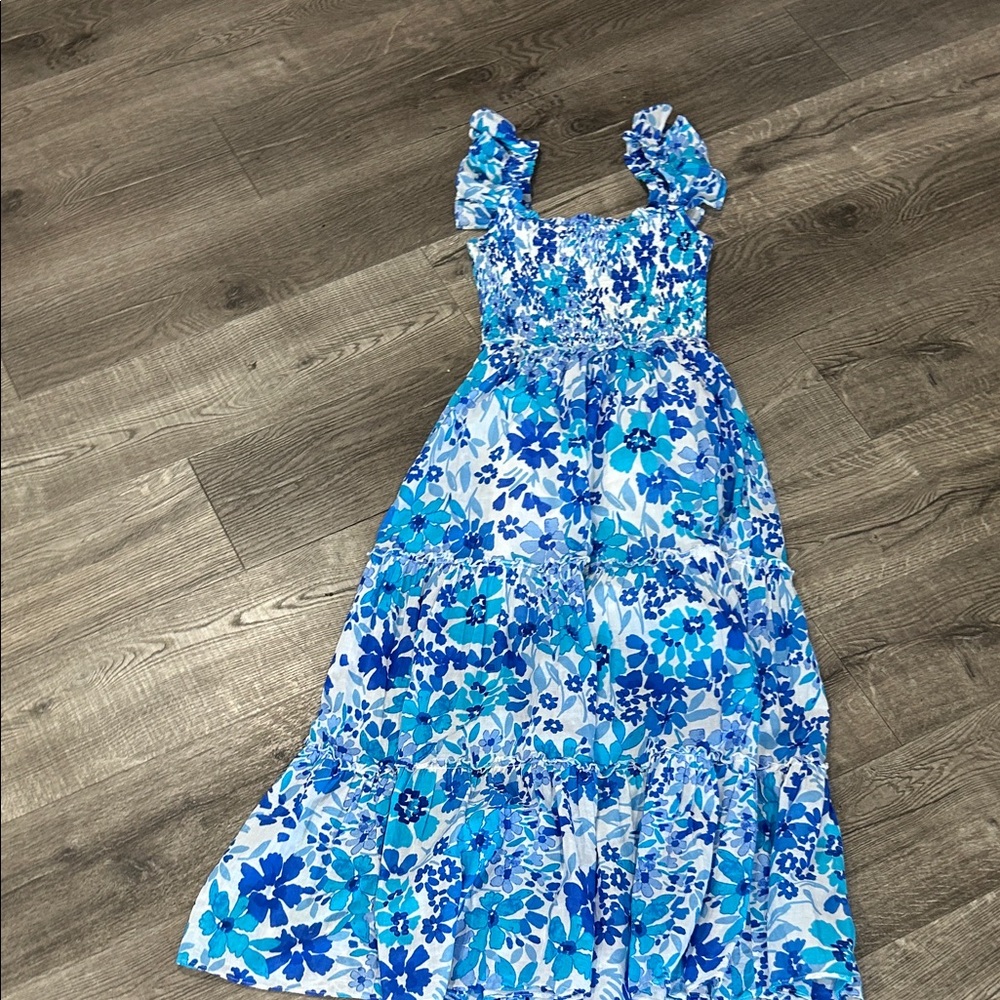 Blue Floral Maxi Dress